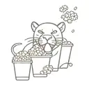 panther and popcorn  tattoo design idea