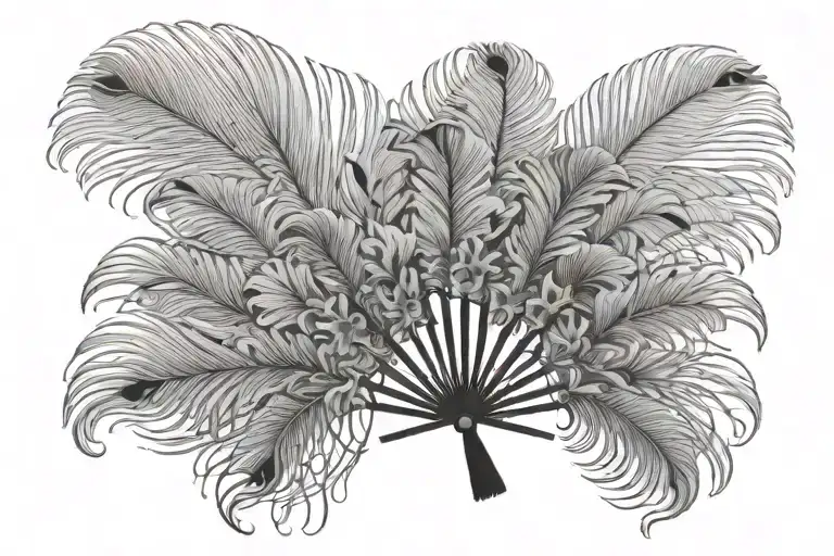 ostrich feather fan tattoo design idea