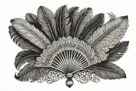 ostrich feather fan tattoo design idea