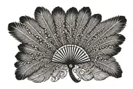 ostrich feather fan tattoo design idea