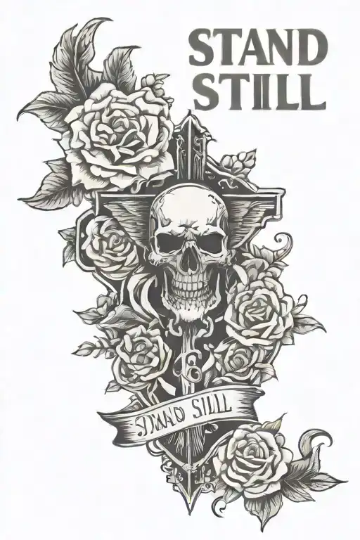 stand still bible verse tattoo design idea