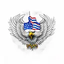 eagle with USA flag tattoo design idea