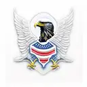 eagle with USA flag tattoo design idea