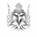 eagle with flag tattoo design idea