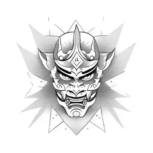 Hannya mask tattoo design idea