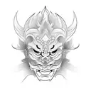 Hannya mask tattoo design idea