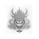 Hannya mask tattoo design idea