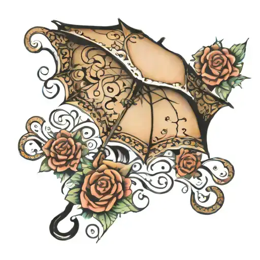 umbrella and infinity symbol tattoo design idea