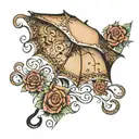 umbrella and infinity symbol tattoo design idea