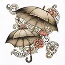 umbrella and infinity symbol tattoo design idea