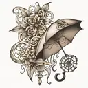 umbrella and infinity symbol tattoo design idea