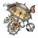 umbrella and infinity symbol tattoo design idea