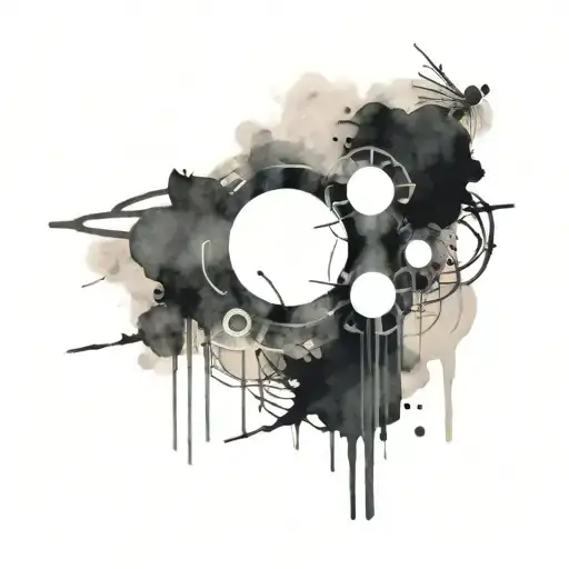 Ink black street graffiti art on a textured paper vintage background inspired Banksy tattoo design idea