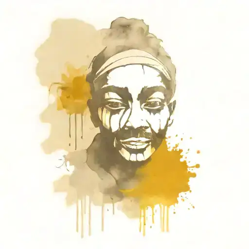 Ink black  face portrait graffiti art on a textured paper vintage background inspired Banksy tattoo design idea