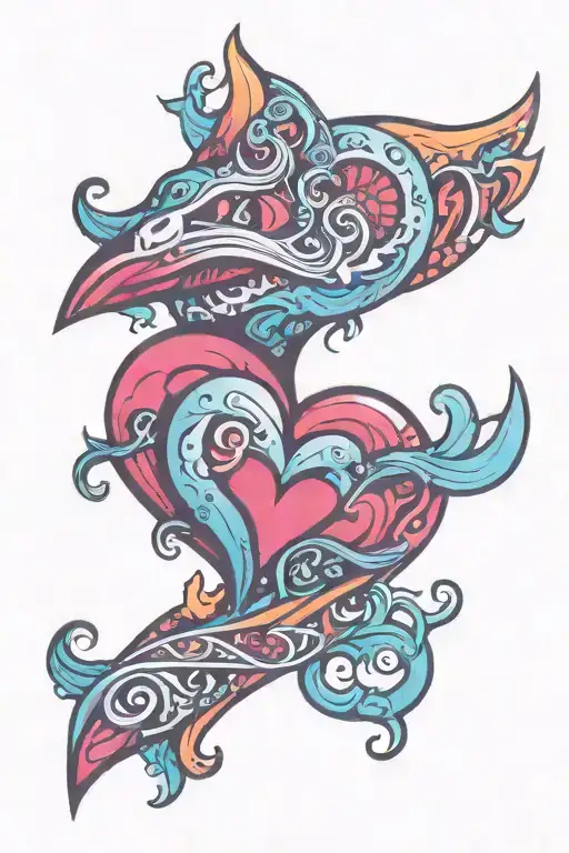 Erika Ned With heart tattoo design idea