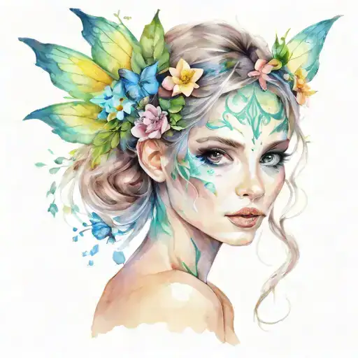 fairy face paint tattoo design idea
