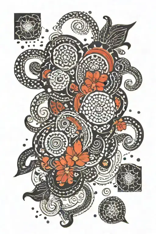 tribal inspired design inspired by aboriginal art work featuring white dots  tattoo design idea
