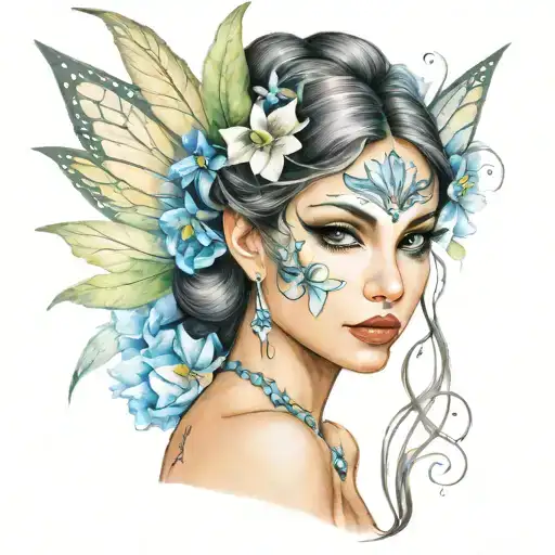 fairy face paint tattoo design idea