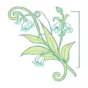 bell flower with a semicolon in the stem and a crown hanging off the flower.  tattoo design idea