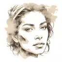 face portrait using Ink black street graffiti art on a textured paper vintage background inspired Banksy tattoo design idea