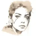 face portrait using Ink black street graffiti art on a textured paper vintage background inspired Banksy tattoo design idea