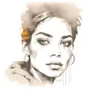 face portrait using Ink black street graffiti art on a textured paper vintage background inspired Banksy tattoo design idea