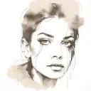 face portrait using Ink black street graffiti art on a textured paper vintage background inspired Banksy tattoo design idea