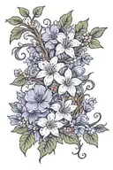 vine and small flowers wrapped tattoo design idea
