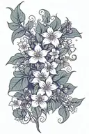 vine and small flowers wrapped tattoo design idea