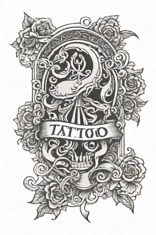 text with background symbolizing tattoo design idea