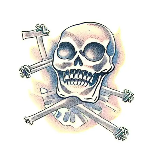 Skeleton on Skis tattoo design idea