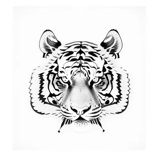 Tiger black pyramid bmw tattoo design idea