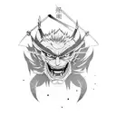 Combine elements from Hunter x Hunter and samurai tattoo design idea