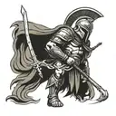 spartan warrior wielding a sword tattoo design idea