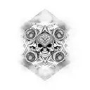 Design an abstract skull using intricate mandala patterns tattoo design idea