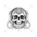 Design an abstract skull using intricate mandala patterns tattoo design idea