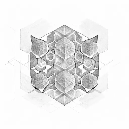 A geometric honeycomb pattern with a musical note hidden in the design tattoo design idea