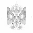 A geometric honeycomb pattern with a musical note hidden in the design tattoo design idea