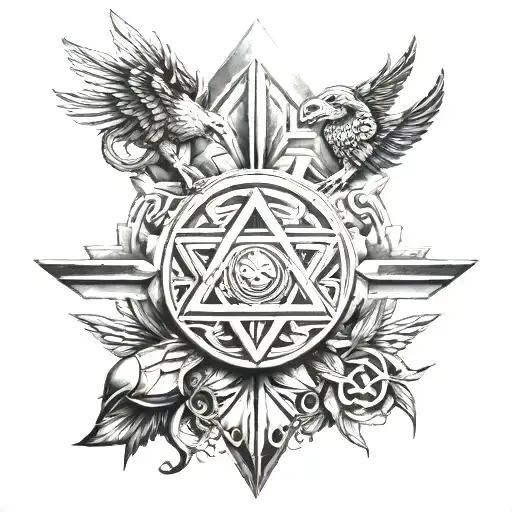 Sumerian symbols tattoo design idea