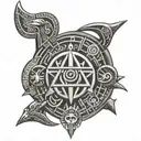 Sumerian symbols tattoo design idea