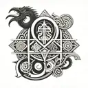 Sumerian symbols tattoo design idea