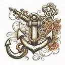 I want an anchor surrounded with a finger print heart and kiss impression  tattoo design idea