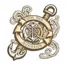 I want an anchor surrounded with a finger print heart and kiss impression  tattoo design idea