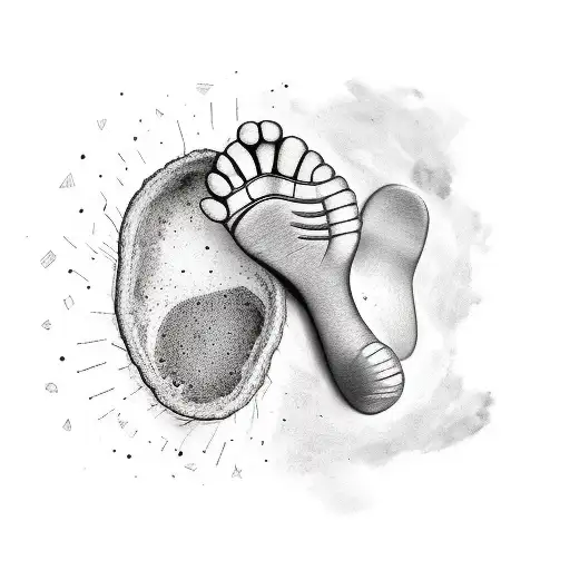 footprint of my newborn along with her name zaira tattoo design idea