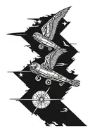 Aviation Pilot flying tattoo design idea