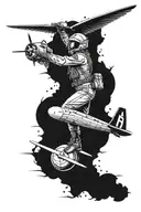 Aviation Pilot flying tattoo design idea