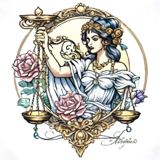Themis goddess of justice tattoo design idea