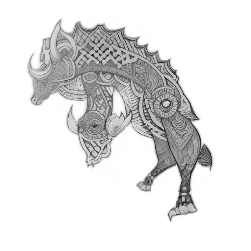 tribal line work  tattoo design idea