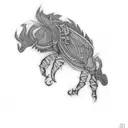 tribal line work  tattoo design idea