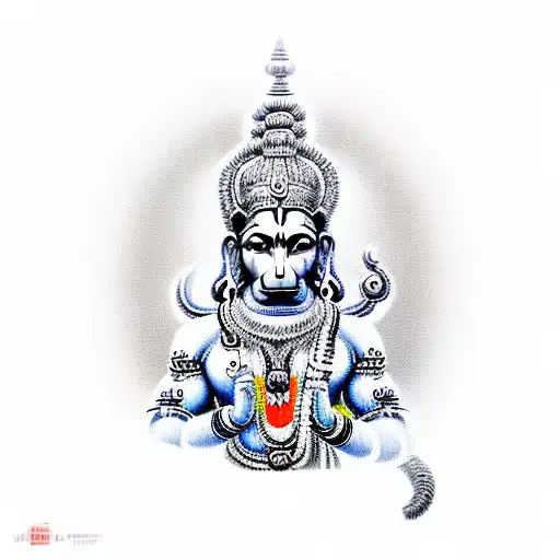 god hanuman with god vishnu tattoo design idea